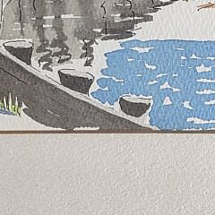 Doris and Richard Beer Watercolor on Paper “The Dummy Line – Nantucket”