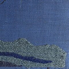 Vintage Three Masted American Clipper Ship Needlepoint Embroidery, 20th century