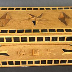 Antique Sailor Made Ebony and Satinwood Inlaid Lift Top Box, 19th century