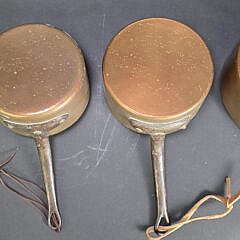 Set of Four Nesting Antique French J. Jacquotot Copper Cookware Pots, circa 1920s