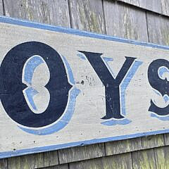 Antique Style Painted Wood Oysters Trade Sign