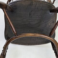 Set of Six English Oak Bow Back Windsor Dining Chairs 