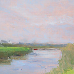 Ellie Foley Oil Painting “After Glow on Nantucket Creek”