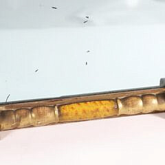 American Eglomise Gilt Divided Light Mirror with Reverse Painted Ship Decoration