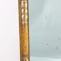 American Eglomise Gilt Divided Light Mirror with Reverse Painted Ship Decoration