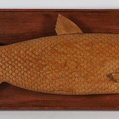 Vintage Carved Half Body Fish on Plaque
