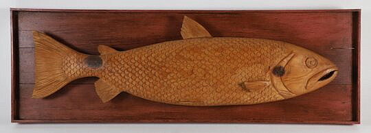 Vintage Carved Half Body Fish on Plaque