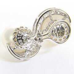 18k Gold Seaman Schepps Pearl and Diamond Earrings