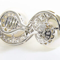 18k Gold Seaman Schepps Pearl and Diamond Earrings