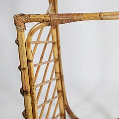 Contemporary Bamboo and Glass Side Bar