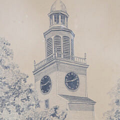 John Hughes Pencil Drawing “Unitarian Universalist Church Town Clock”