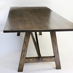 Contemporary Oak Trestle Base Dining Table