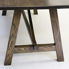 Contemporary Oak Trestle Base Dining Table
