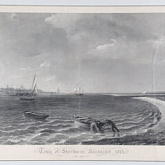 Vintage Black and White Print “Town of Sherburne, Nantucket, 1815”