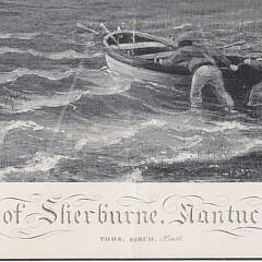 Vintage Black and White Print “Town of Sherburne, Nantucket, 1815”