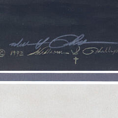 Limited Edition Photograph of WW II Aircraft Carrier and 3 Grumman F6F Hellcats