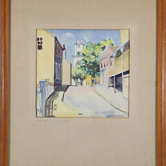 Beatrix Warner Watercolor on Paper “Step Lane, Nantucket”
