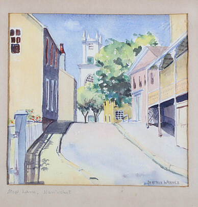 999 Beatrix Warner Watercolor on Paper Step Lane Nantucket B 9969_2 JPG
