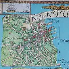 Ruth Haviland Sutton  Map of Nantucket Island and Surrounding Historical Details, circa 1964
