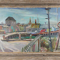 999 Oil on Canvas Waterfront Scene A 0046 JPG