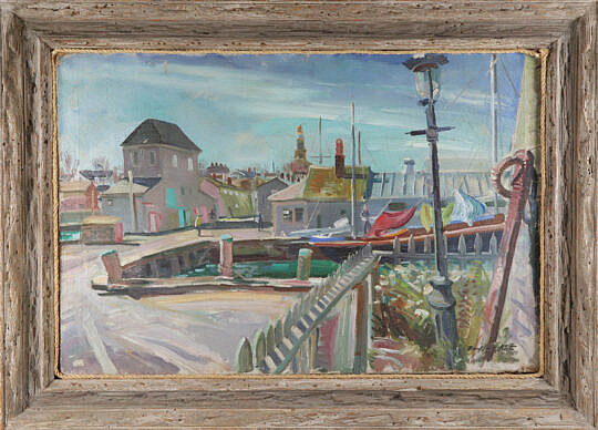 999 Oil on Canvas Waterfront Scene A 0046 JPG