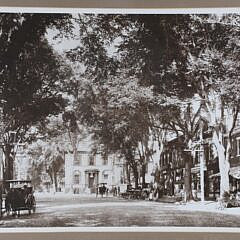 Framed Black and White Photograph “Horse and Buggy Carriages on Main Street Nantucket”