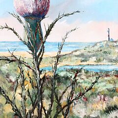 William Pettit Oil on Canvas “Thistle and Lighthouse”