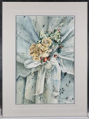 999 Victoria Bailey Watercolor of Flowers and Lace A 9983_2 JPG