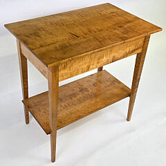 Phillip Raneri Nantucket Tiger Maple One Drawer Console Table