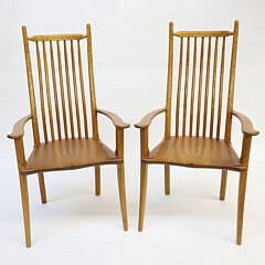 1-5619 Two Stephen Swift Exotic Wood Chairs A 9911_4 JPG