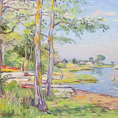 Jan Pawlowski Oil on Canvas “Polpis Harbor”