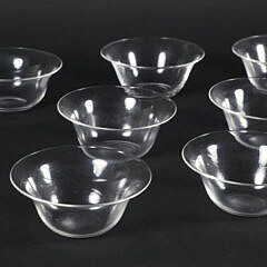 Set of 12 Signed Steuben Glass Bowls in Original Felt Bags and Box