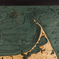 Three Dimensional Carved Wood Map of Nantucket Island