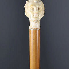 Carved Bust of Lord Byron Walking Stick, 1st Quarter of the 19th Century