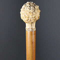 Carved Bust of Lord Byron Walking Stick, 1st Quarter of the 19th Century