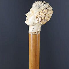 Carved Bust of Lord Byron Walking Stick, 1st Quarter of the 19th Century