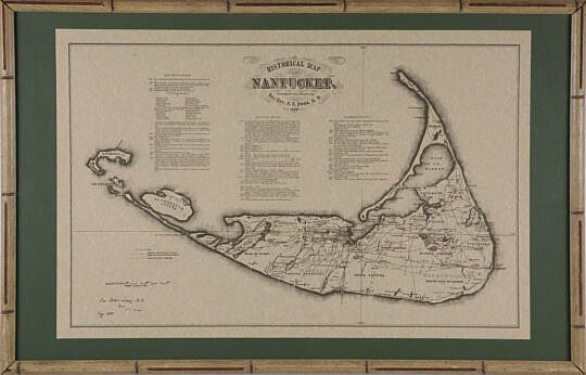 Reprint "Historical Map of Nantucket" Surveyed and Drawn by the Rev. F.C. Ewer D.D. 1869
