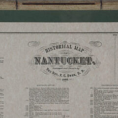 Reprint “Historical Map of Nantucket” Surveyed and Drawn by the Rev. F.C. Ewer D.D. 1869