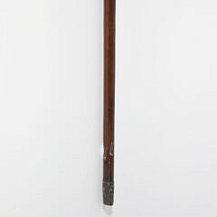 Antique Carved Head of a Gentleman with Glass Eyes Walking Stick, 18th Century