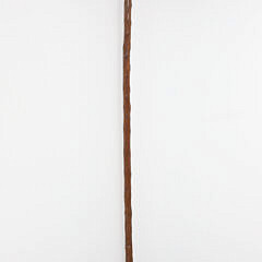 American Engraved and Monogrammed Sterling Silver Overlay L-Handle Grip Cane, 19th Century