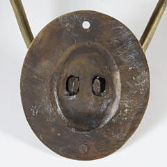 Pair of Glass Hurricane Sconces on Brass Wall Mounts