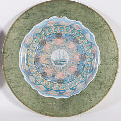 Pair of Leslie Linsley Decoupage Plates