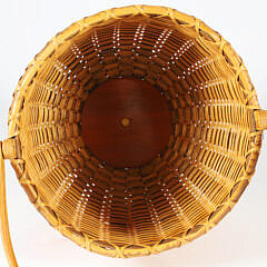 Paul Willer Broad Rattan Woven Open Swing Handle Nantucket Basket