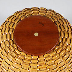 Paul Willer Broad Rattan Woven Open Swing Handle Nantucket Basket
