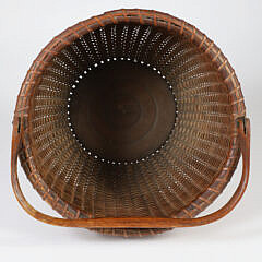Antique Round Open Swing Handle Nantucket Basket, circa 1920