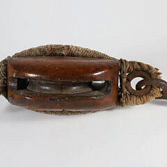 Ships Wooden Pulley Initialed A.G.H.