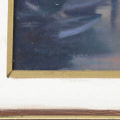 Paul Longenecker Oil on Canvas “Nantucket Boat Basin at Dusk”