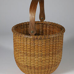 Harry Hilbert Round Open Swing Handle Nantucket Basket