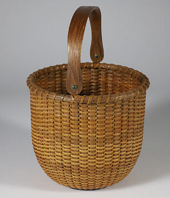 Harry Hilbert Round Open Swing Handle Nantucket Basket