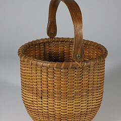 Harry Hilbert Round Open Swing Handle Nantucket Basket